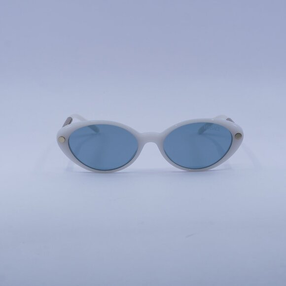 Versace VE4469 547172  Sunglasses White/Gold Oval Frame, Blue Lenses - Picture 3 of 11